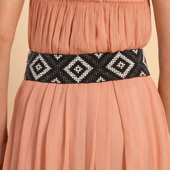 Southwestern Beaded Black and White Belt main image 6